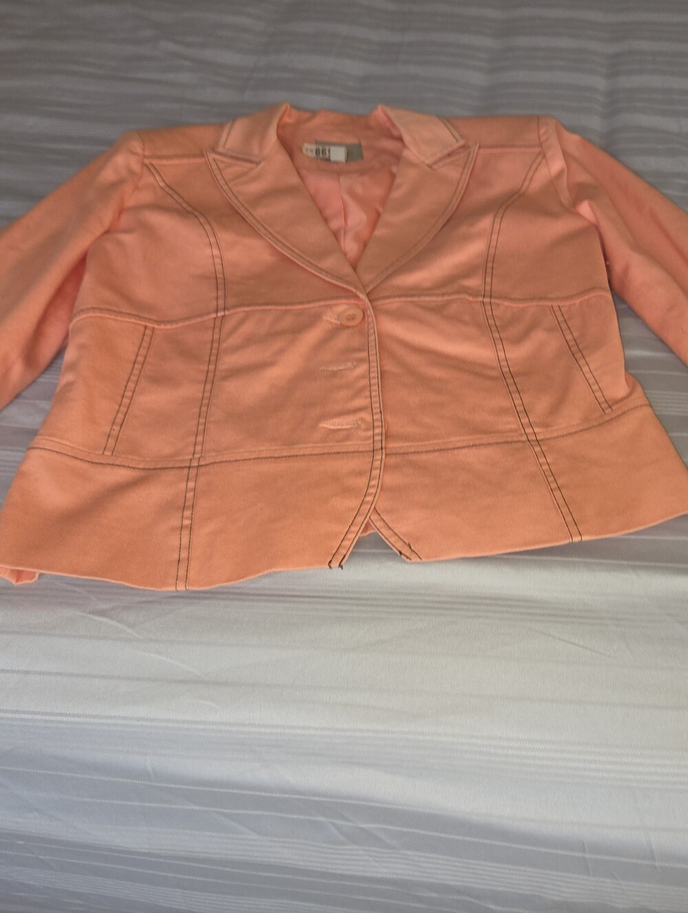Women's Peach Single-Button Blazer Jacket and Skirt